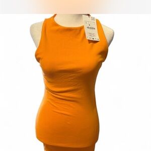 Zara Orange Sleeveless Top